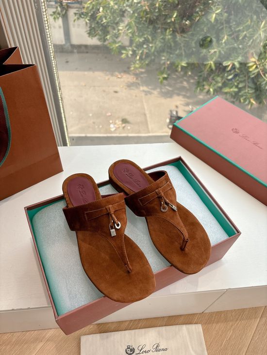 Loro Piana Casual Comfort Thong Sandals Soft Sole Non Slip Daily Shoes