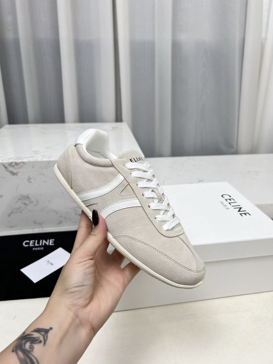 Celine Casual Suede Leather Lace Up Low Top Sneakers