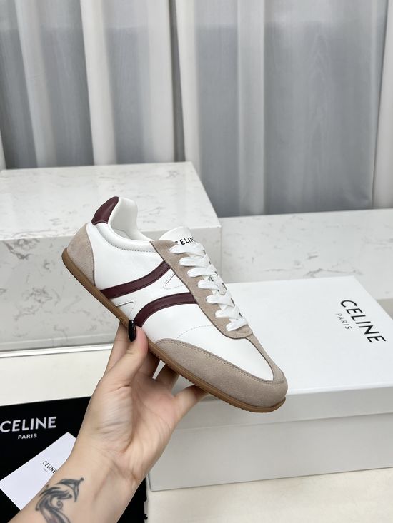 Celine Casual Suede Leather Lace Up Low Top Sneakers