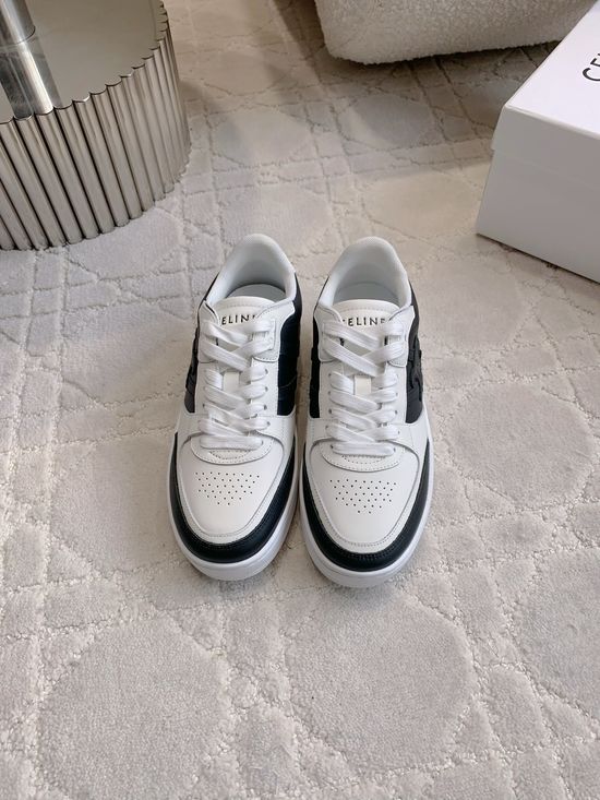 Celine Classic Color Thick Sole Comfortable Leather Sneakers