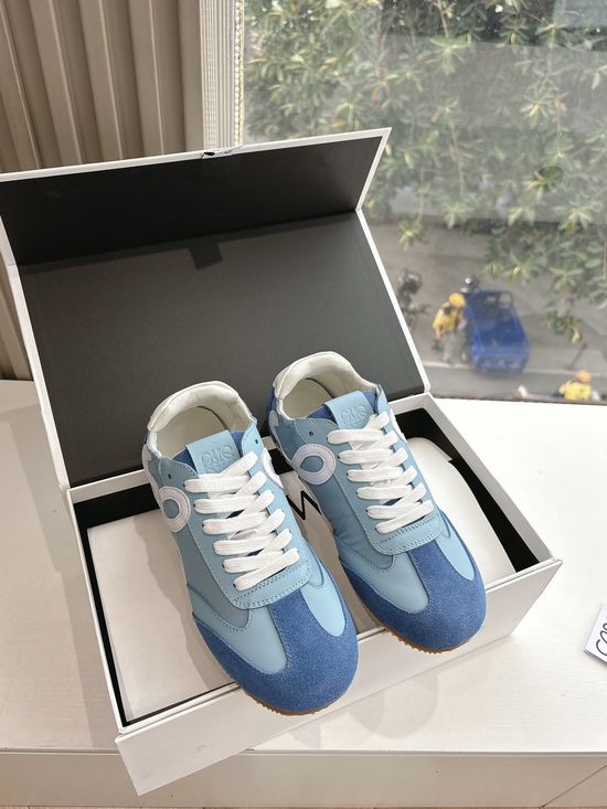 Loewe Minimalist Stitched Suede Leather Casual Comfort Sneakers