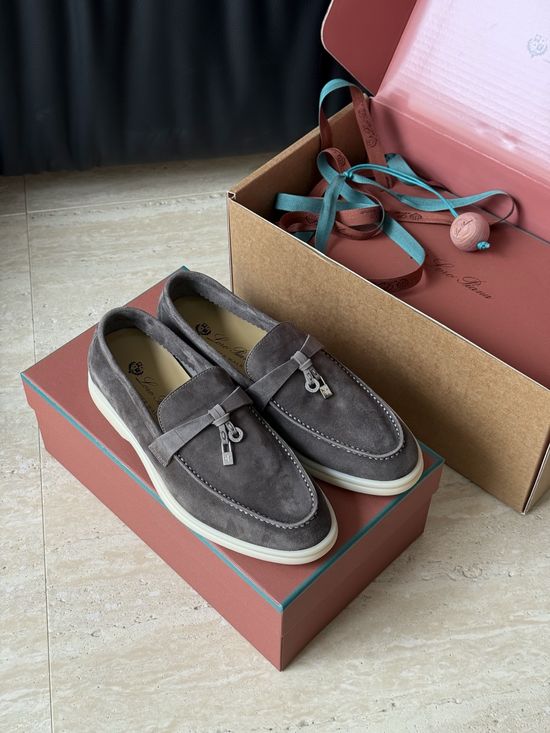 Loro Piana Soft Suede Comfortable Moccasins With Non-slip Sole