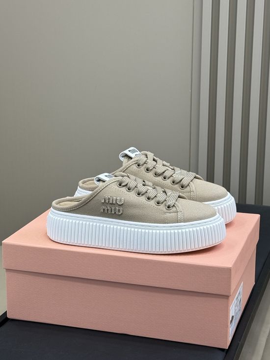 Miu Miu Thick Sole Comfortable Height Increasing Casual Sneakers