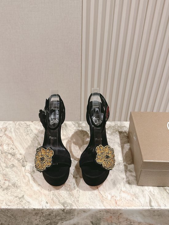 Christian Louboutine Premium Platform High Heel Sandals with Soft Lining
