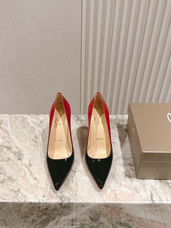 Christian Louboutine Classic Platform High Heel Sandals with Ribbon Decor