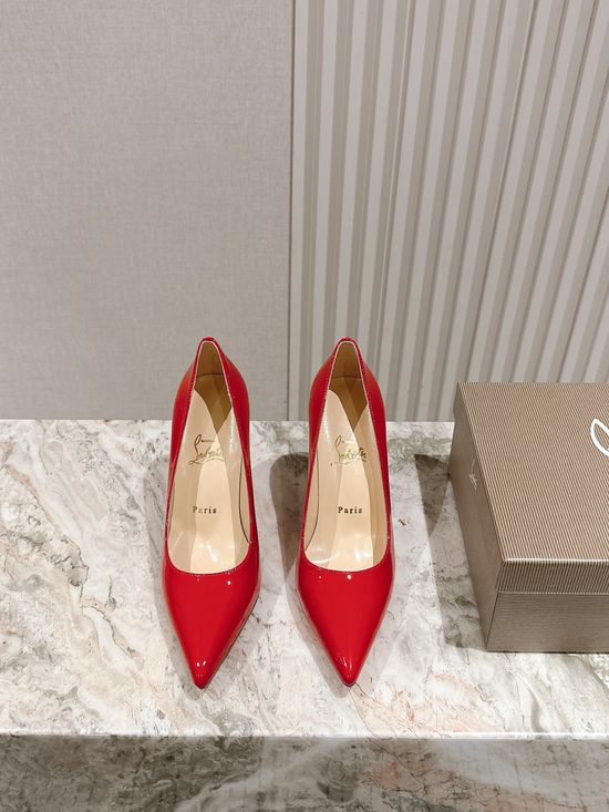 Christian Louboutine Classic Platform High Heel Sandals with Ribbon Decor