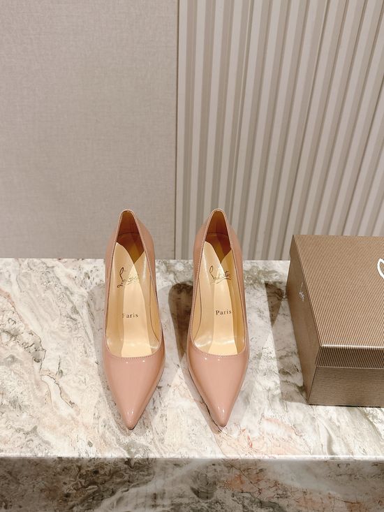 Christian Louboutine Classic Platform High Heel Sandals with Ribbon Decor