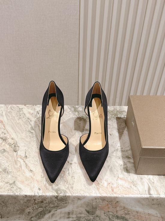 Christian Louboutine Classic Platform High Heel Sandals with Ribbon Decor