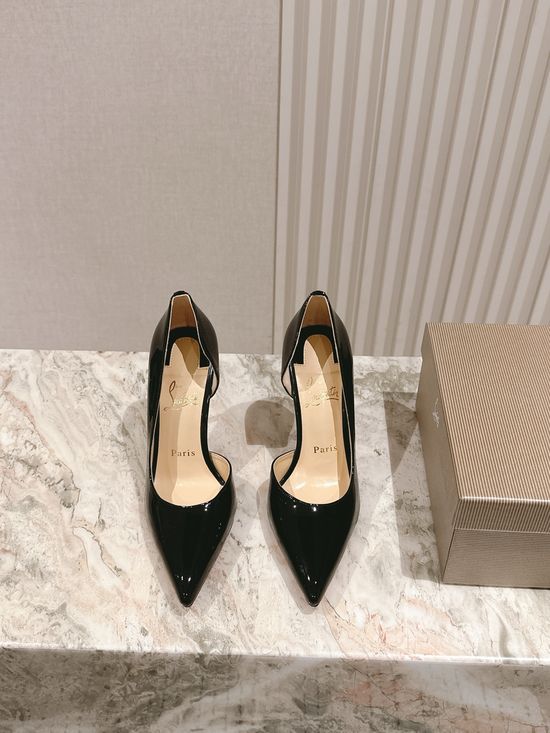 Christian Louboutine Classic Platform High Heel Sandals with Ribbon Decor