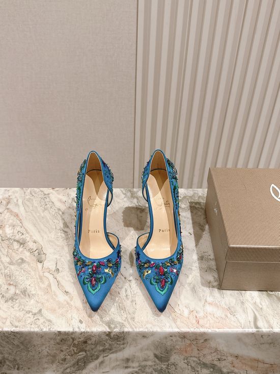Christian Louboutine Comfortable Platform High Heel Sandals with Leather Sole