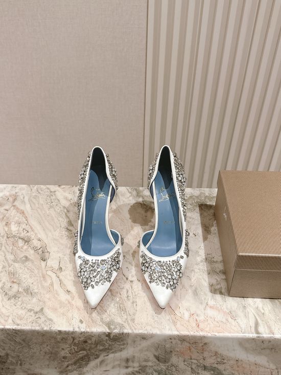 Christian Louboutine Comfortable Platform High Heel Sandals with Leather Sole