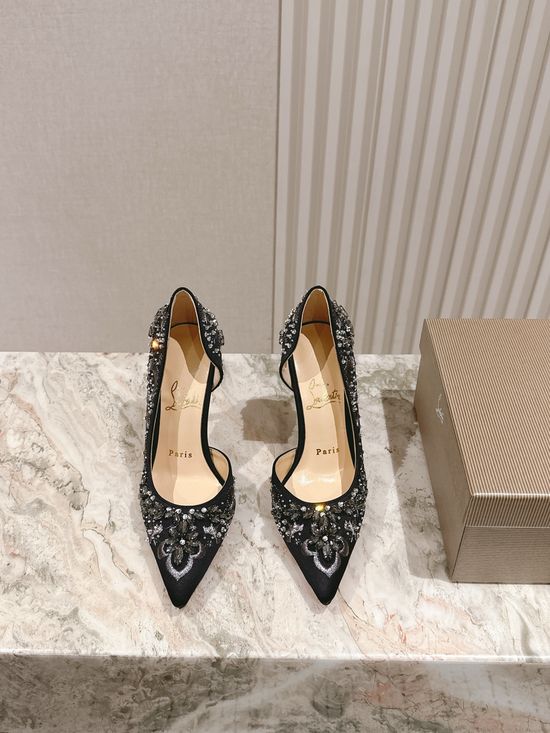 Christian Louboutine Comfortable Platform High Heel Sandals with Leather Sole
