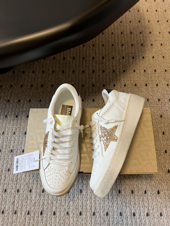 Golden Goose Black Tail Gold Star Distressed Platform Casual Sneakers
