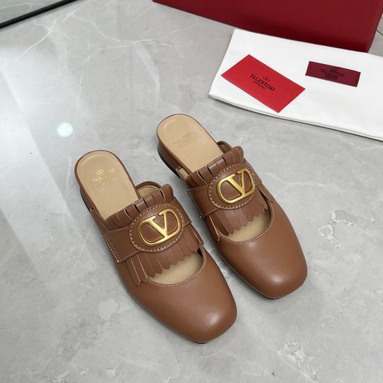 Valentino Elegant Tassel Leather Loafers and Slides Soft Lining