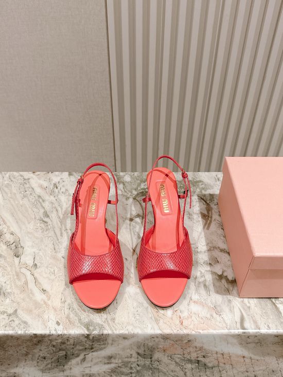 Miu Miu Snakeskin Pattern Leather Comfortable Fashion Sandals