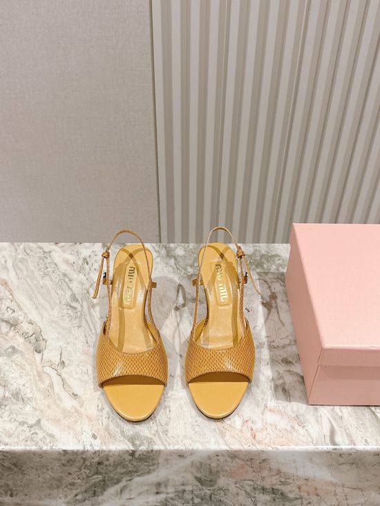 Miu Miu Snakeskin Pattern Leather Comfortable Fashion Sandals
