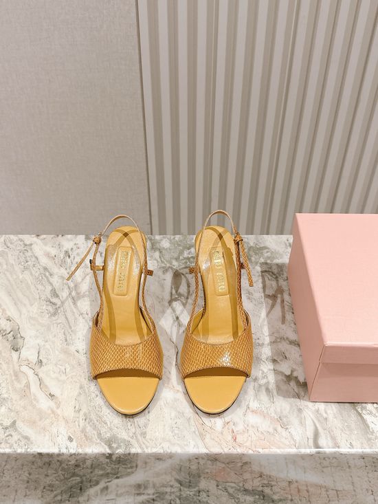 Miu Miu Snakeskin Pattern Leather Comfortable Fashion Sandals