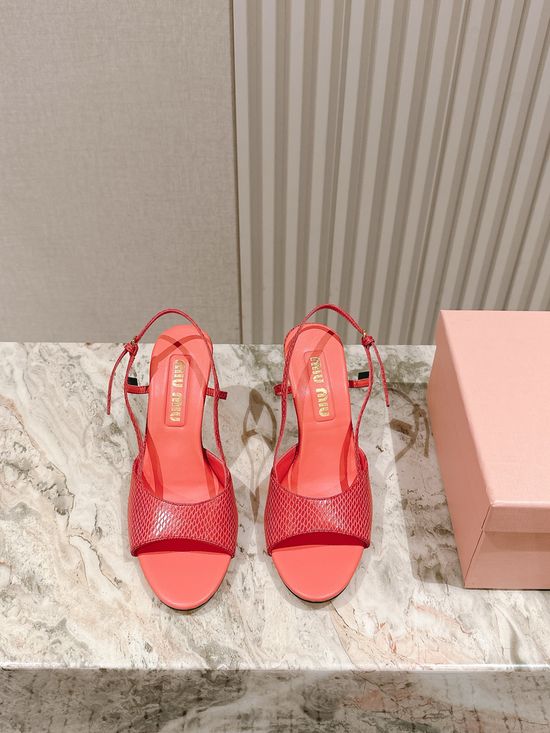 Miu Miu Snakeskin Pattern Leather Comfortable Fashion Sandals