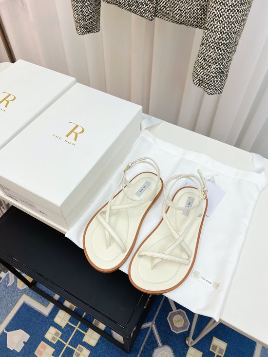 The Row Minimalist Thin Strap Flat Sandals Leather Upper