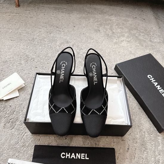 Chanel Rhinestone Decorated Satin Premium Comfortable Sandals