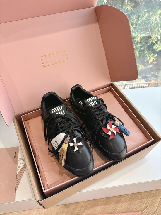 Miu Miu Color Block Mesh Casual Sneakers With Rubber Sole