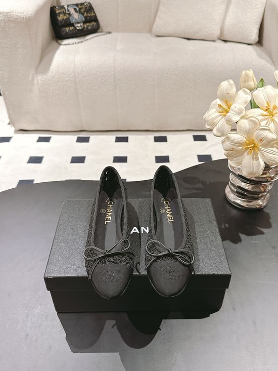 Chanel Woven Fabric Ballet Flats Timeless All-match Comfortable Daily Shoes