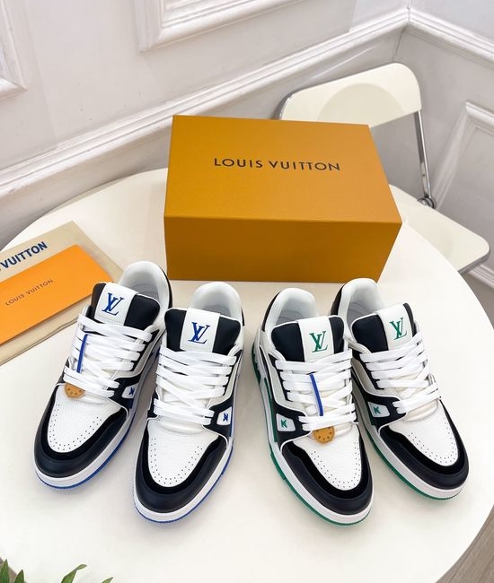 Louis Vuitton LV Premium Grain Leather Retro Casual Sneakers