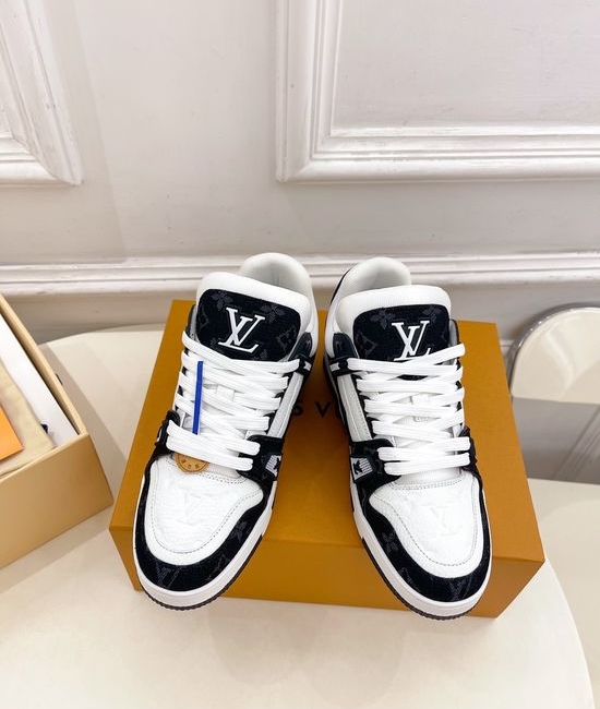 Louis Vuitton LV Denim Leather Mixed Casual Sneakers