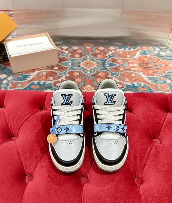 Louis Vuitton LV Perforated Leather Casual Skateboarding Retro Sneakers