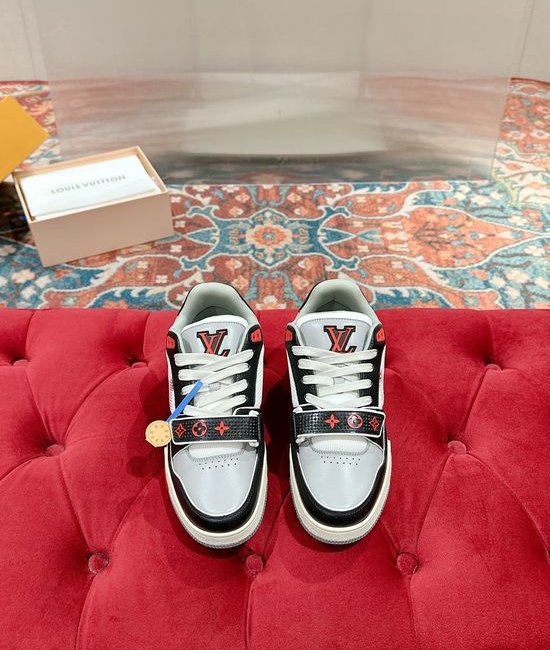 Louis Vuitton LV Perforated Leather Casual Skateboarding Retro Sneakers