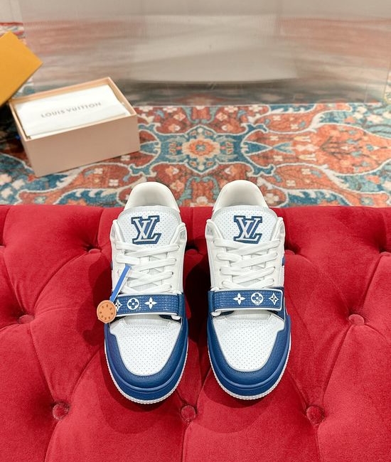 Louis Vuitton LV Perforated Leather Casual Skateboarding Retro Sneakers