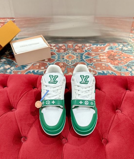 Louis Vuitton LV Perforated Leather Casual Skateboarding Retro Sneakers