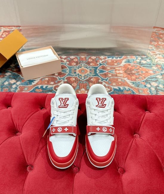 Louis Vuitton LV Perforated Leather Casual Skateboarding Retro Sneakers