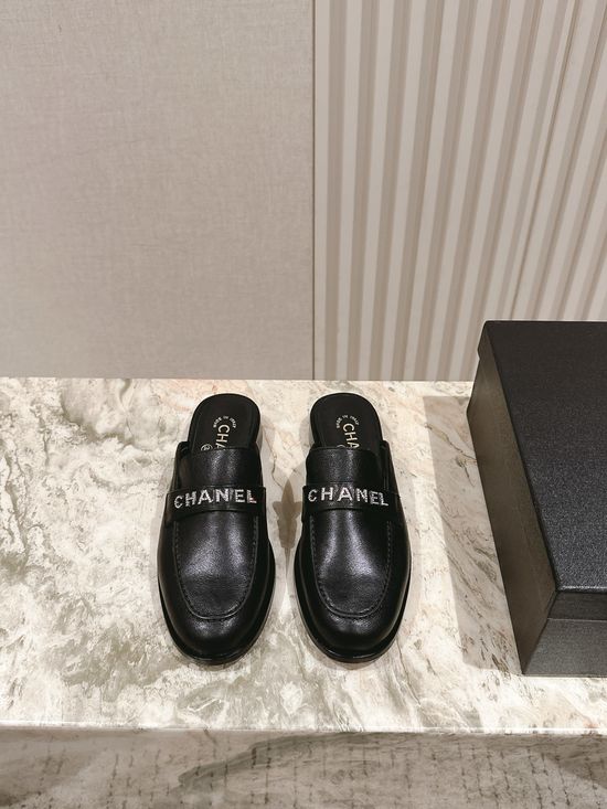 Chanel Premium Leather Loafers with Metal Logo Detail