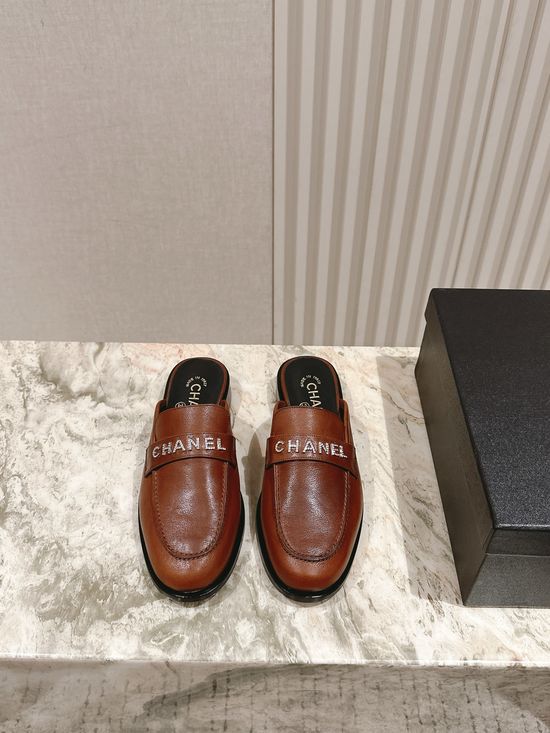 Chanel Premium Leather Loafers with Metal Logo Detail