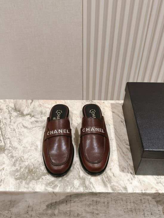 Chanel Premium Leather Loafers with Metal Logo Detail