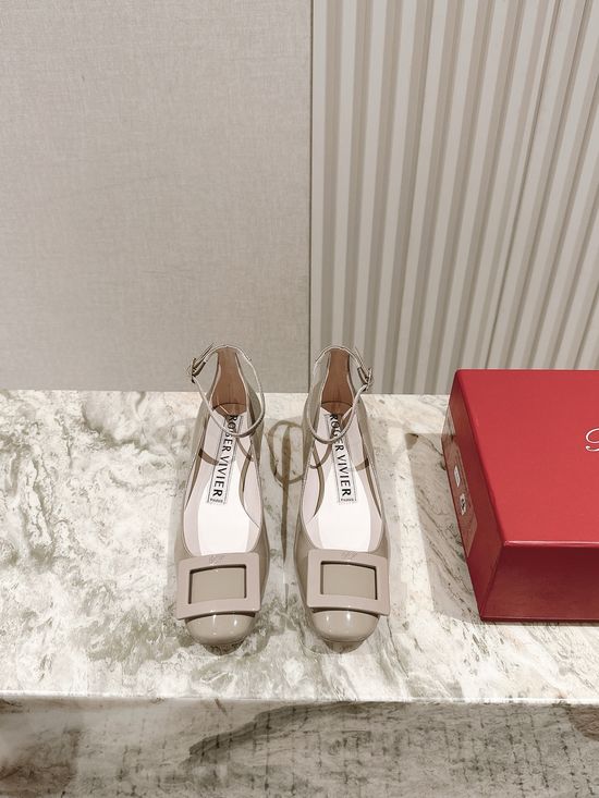 Jimmy Choo Elegant Rhinestone Buckle Patent Leather Low Heel Pumps