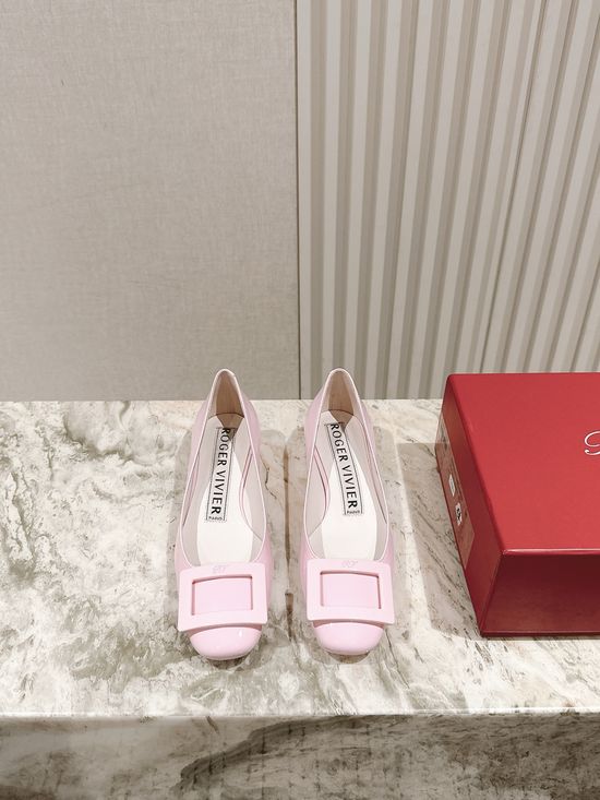 Jimmy Choo Elegant Rhinestone Buckle Patent Leather Low Heel Pumps