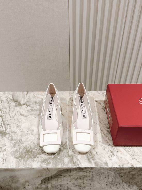 Jimmy Choo Elegant Rhinestone Buckle Patent Leather Low Heel Pumps