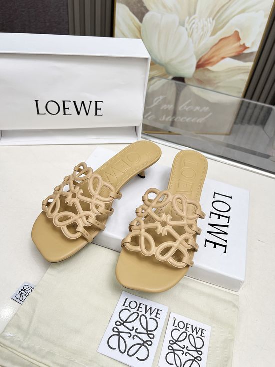 Loewe Soft Leather Kitten Heels with Non-slip Sole