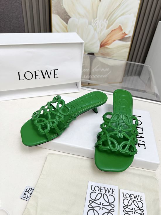 Loewe Soft Leather Kitten Heels with Non-slip Sole