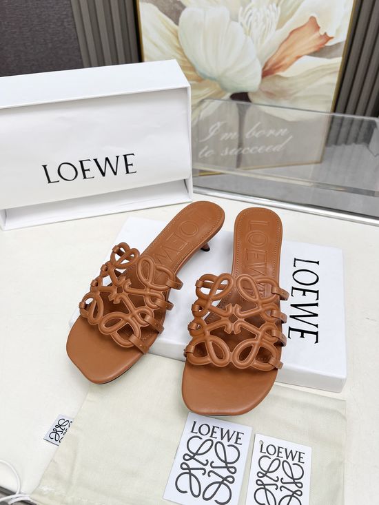 Loewe Soft Leather Kitten Heels with Non-slip Sole