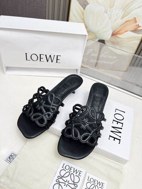 Loewe Soft Leather Kitten Heels with Non-slip Sole