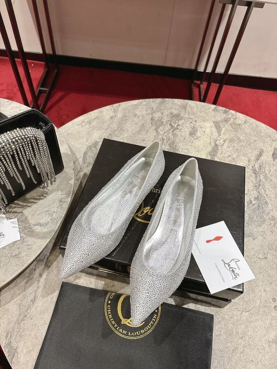Christian Louboutine Rhinestone Embellished Slip On Dress Pumps
