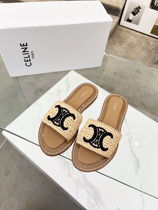 Celine Crochet Pattern Embroidery Slide Slippers