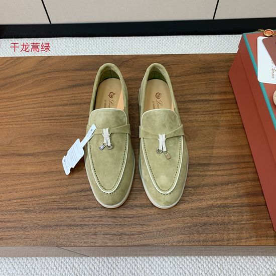 Loro Piana Stitched Edge Loafers Silky Suede Upper Comfortable Lining Anti-slip Sole