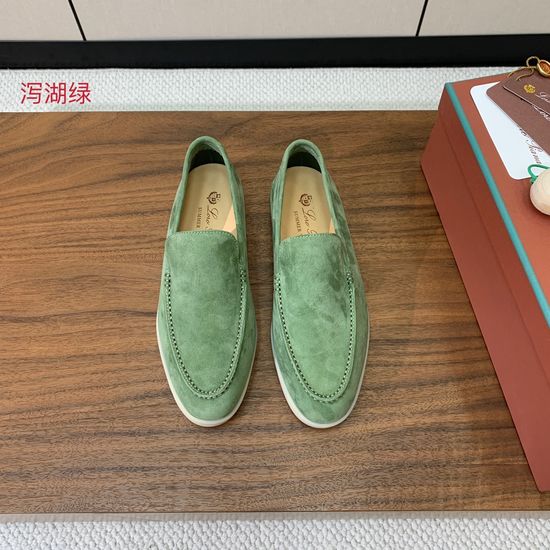 Loro Piana Suede Loafers Hand-Stitched Leather Sole Lined Shoes