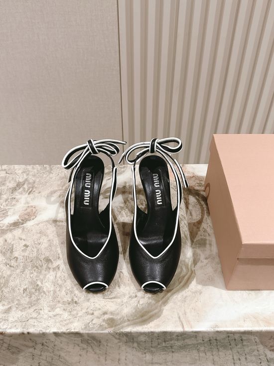 Miu Miu Peep Toe High Heel Casual Daily Sandals