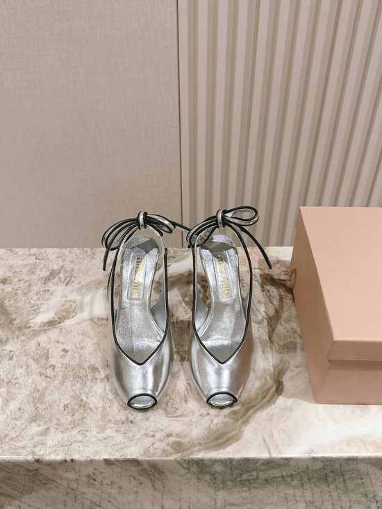 Miu Miu Peep Toe High Heel Casual Daily Sandals