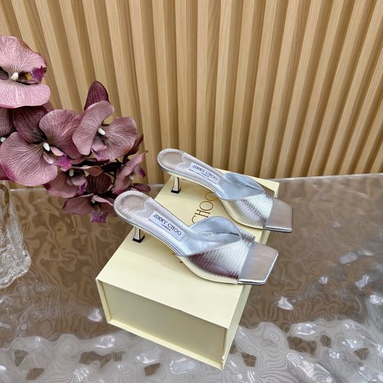 Jimmy Choo Textured Cut Leather Pointed Toe Low Heel Dress Shoes
